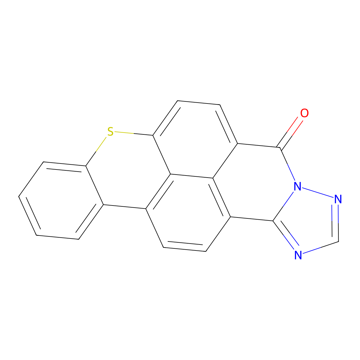 5H-Thioxantheno(2,1,9-def)(1,2,4)triazolo(5,1-a)isoquinolin-5-one molecular structure, CAS 16383-97-4