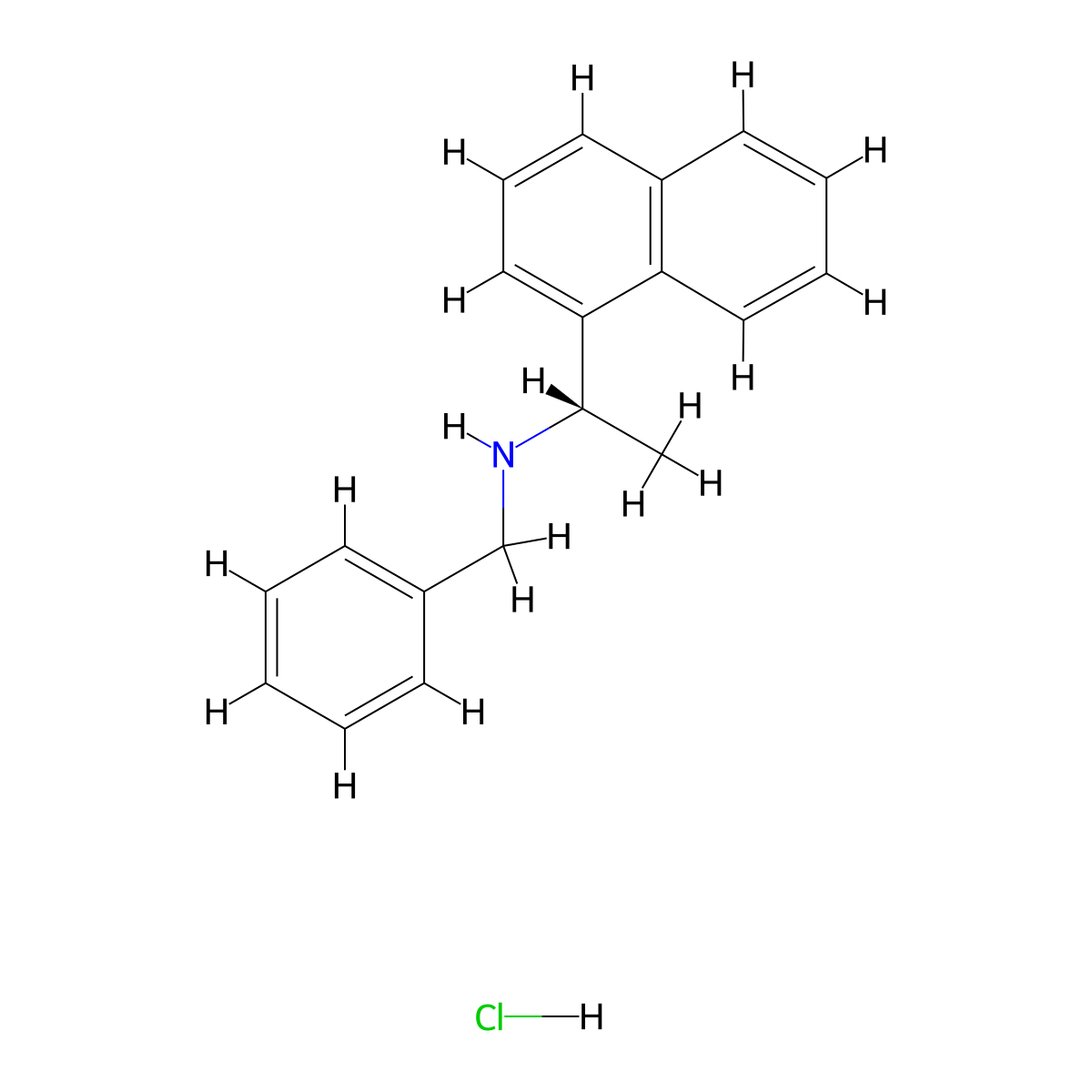(S)-N-Benzyl-1-(1-naphthyl)ethylamine hydrochloride molecular structure, CAS 163831-66-1