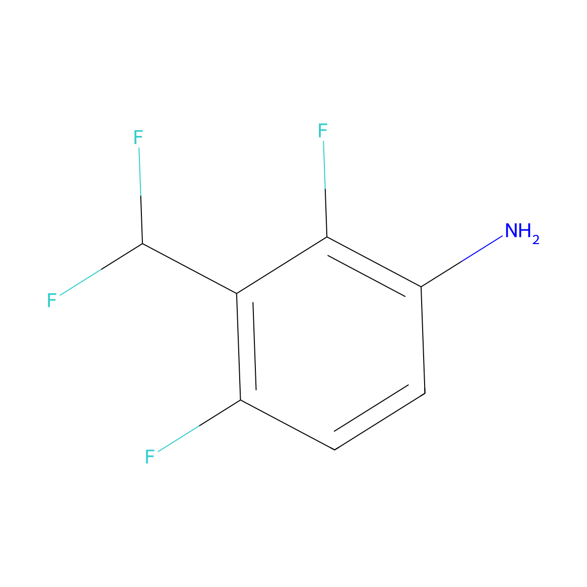2,4-Difluoro-3-(difluoromethyl)aniline molecular structure, CAS 1638328-80-9