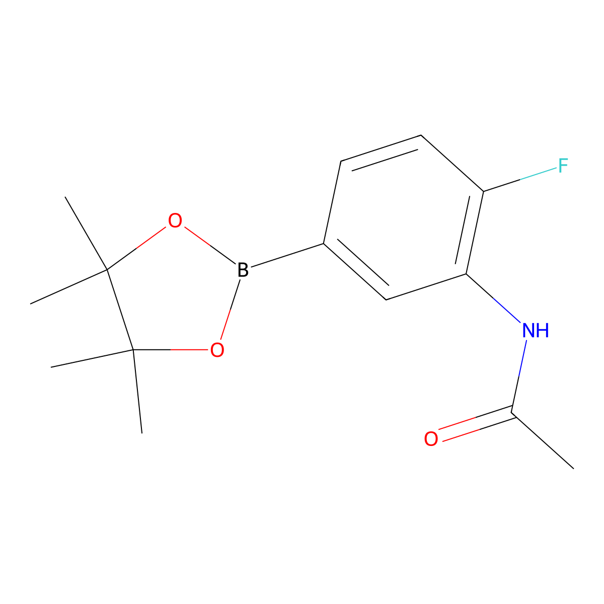 N-(2-Fluoro-5-(4,4,5,5-tetramethyl-1,3,2-dioxaborolan-2-yl)phenyl)acetamide molecular structure, CAS 1638329-59-5