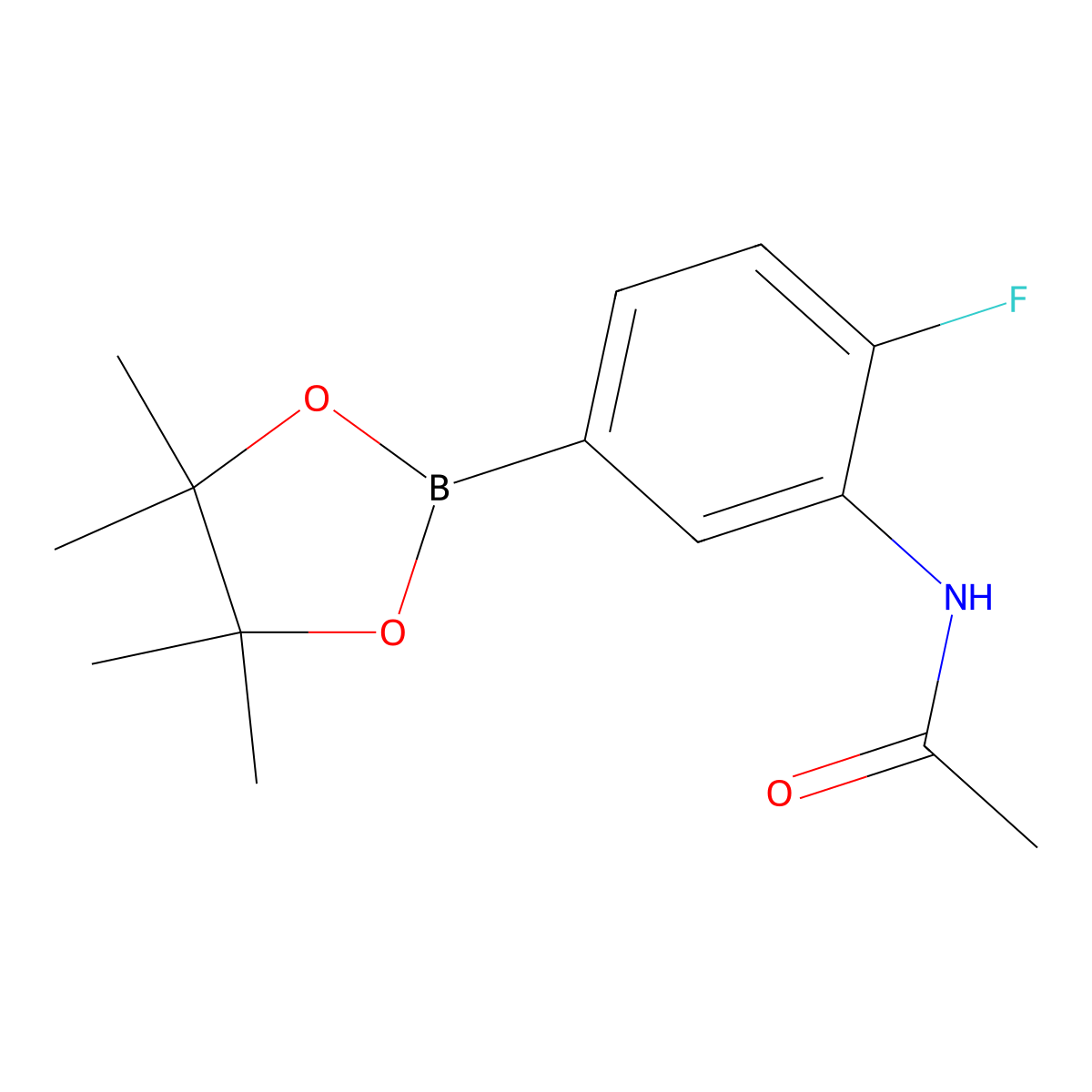 N-(2-Fluoro-5-(4,4,5,5-tetramethyl-1,3,2-dioxaborolan-2-yl)phenyl)acetamide molecular structure, CAS 1638329-59-5