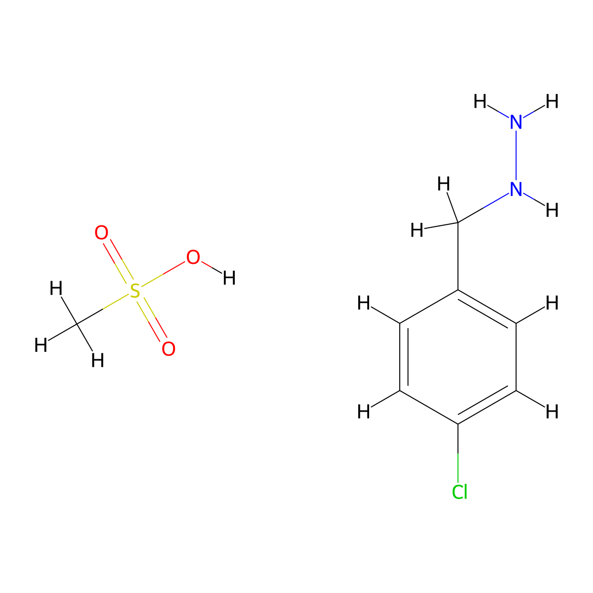 (4-Chlorobenzyl)hydrazine methanesulfonate molecular structure, CAS 1638351-23-1