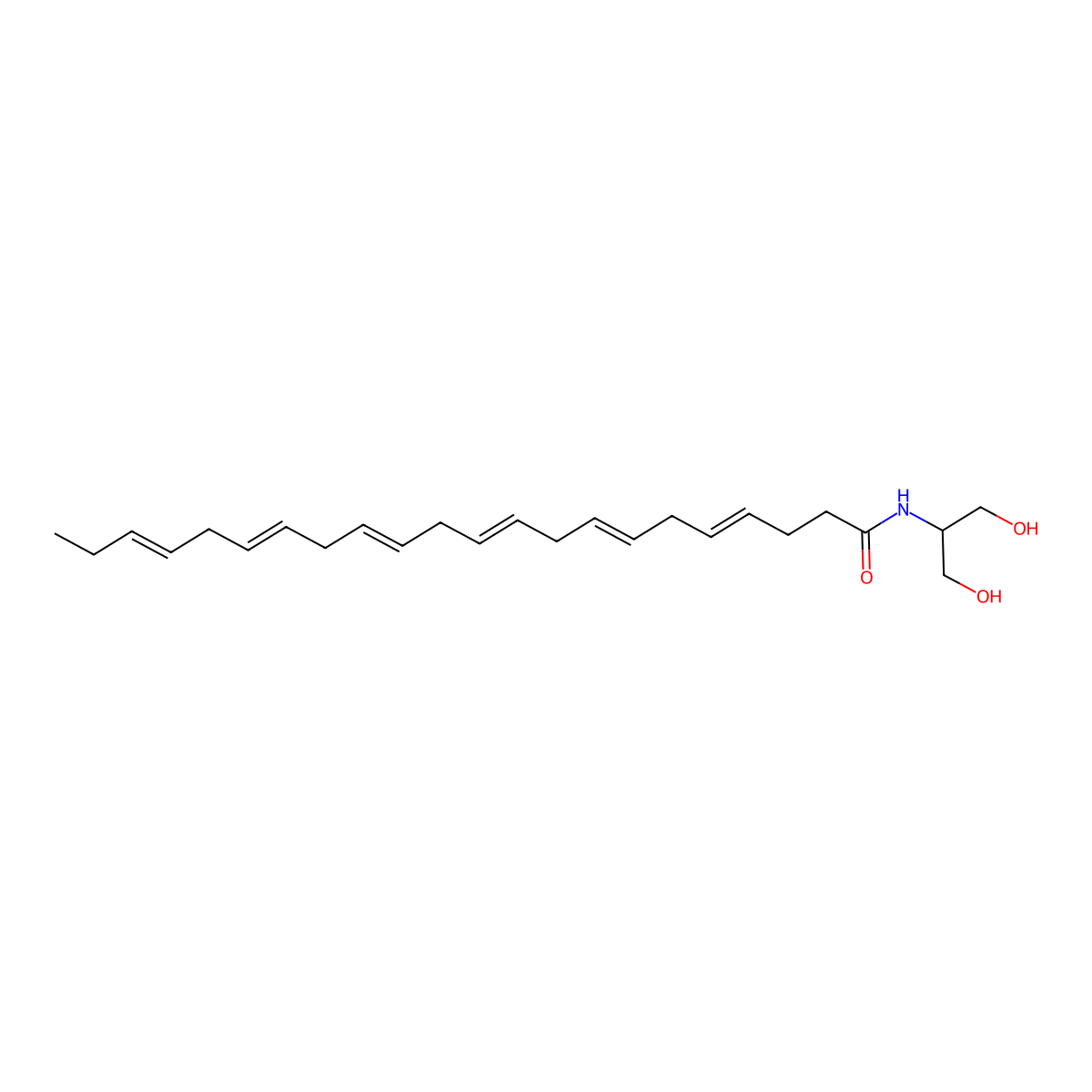 (4E,7E,10E,13E,16E,19E)-N-(1,3-dihydroxypropan-2-yl)docosa-4,7,10,13,16,19-hexaenamide molecular structure, CAS 1638355-62-0