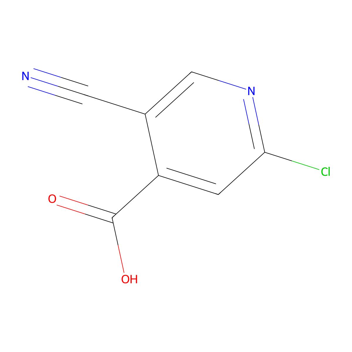 2-Chloro-5-cyanopyridine-4-carboxylic acid molecular structure, CAS 1638361-41-7