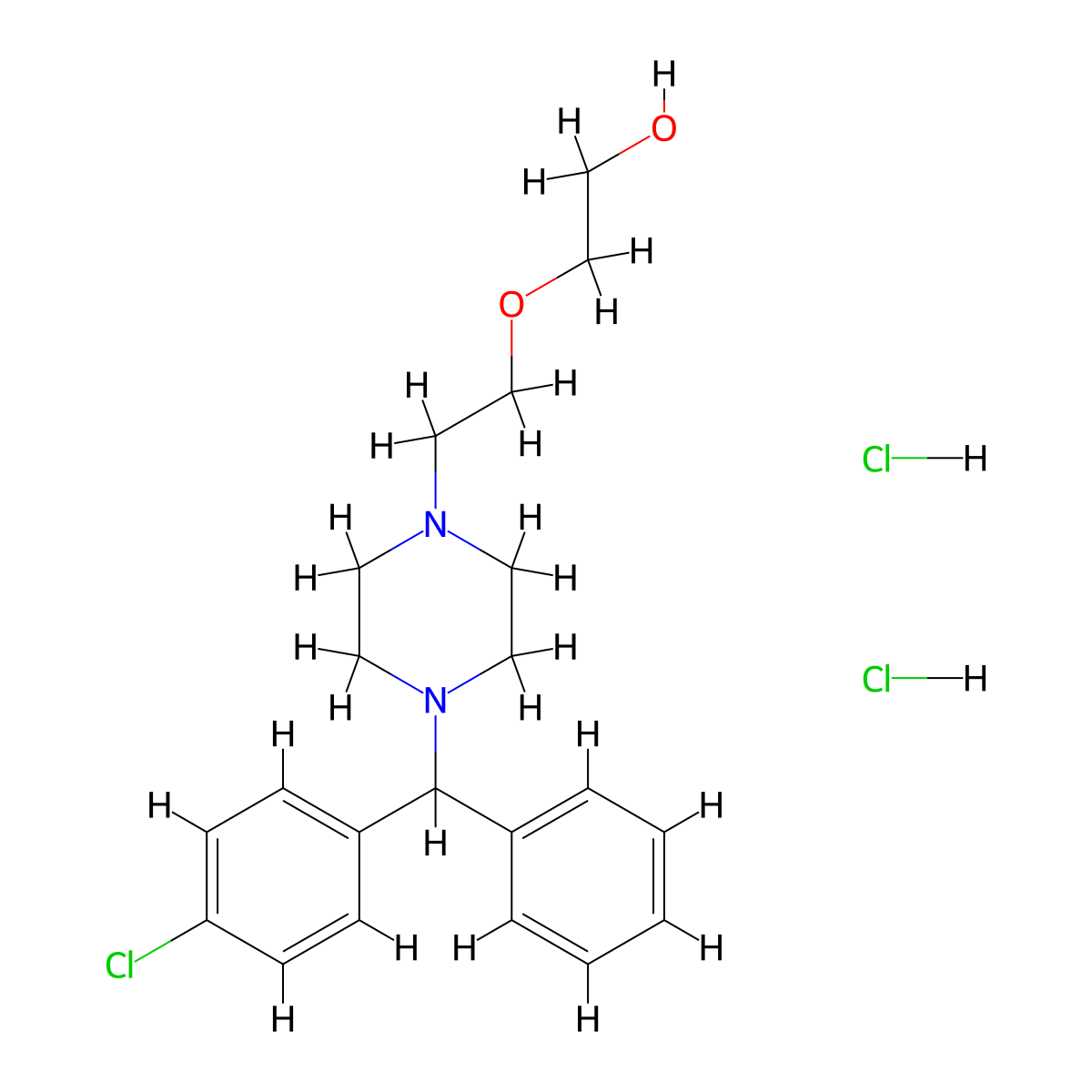 Hydroxyzine Hydrochloride molecular structure, CAS 163837-38-5