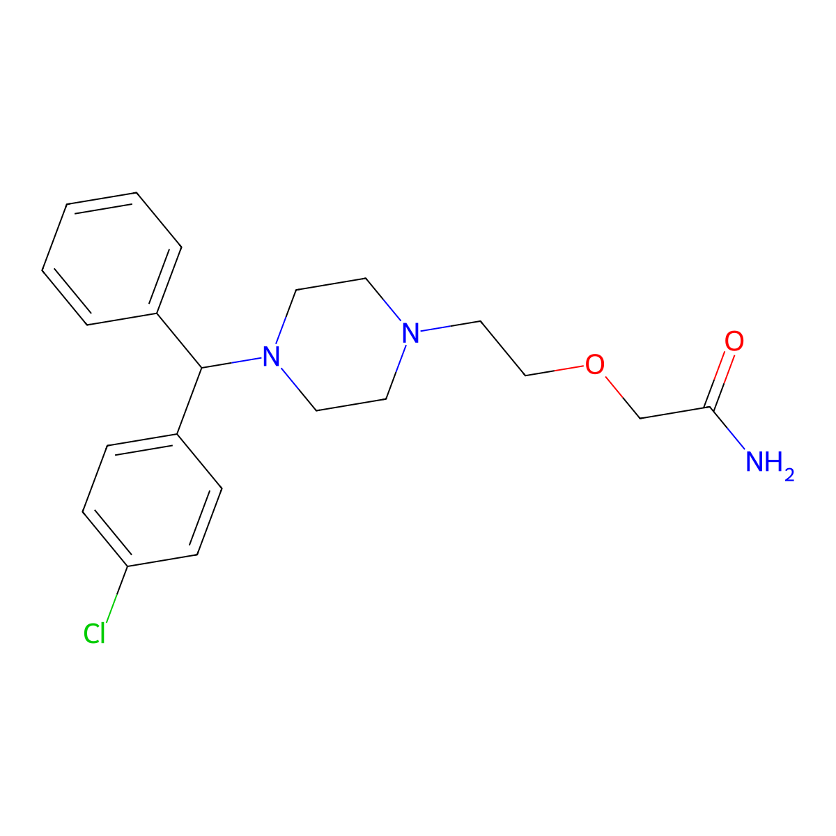 Cetirizine amide molecular structure, CAS 163837-41-0