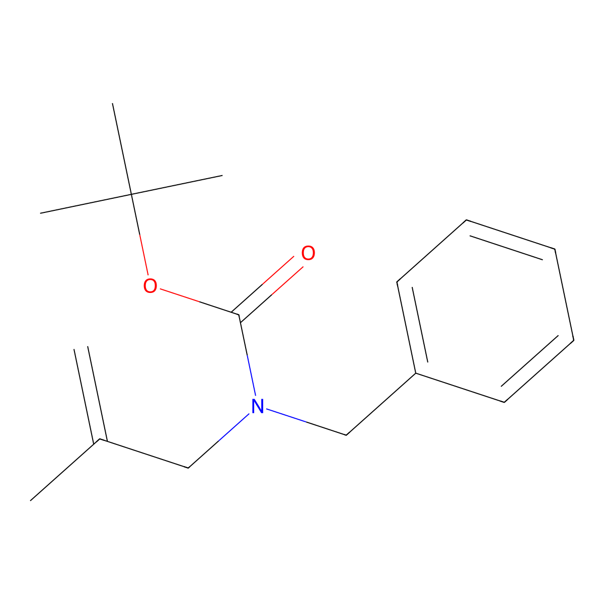 tert-butyl N-benzyl-N-(2-methylprop-2-en-1-yl)carbamate molecular structure, CAS 1638420-19-5