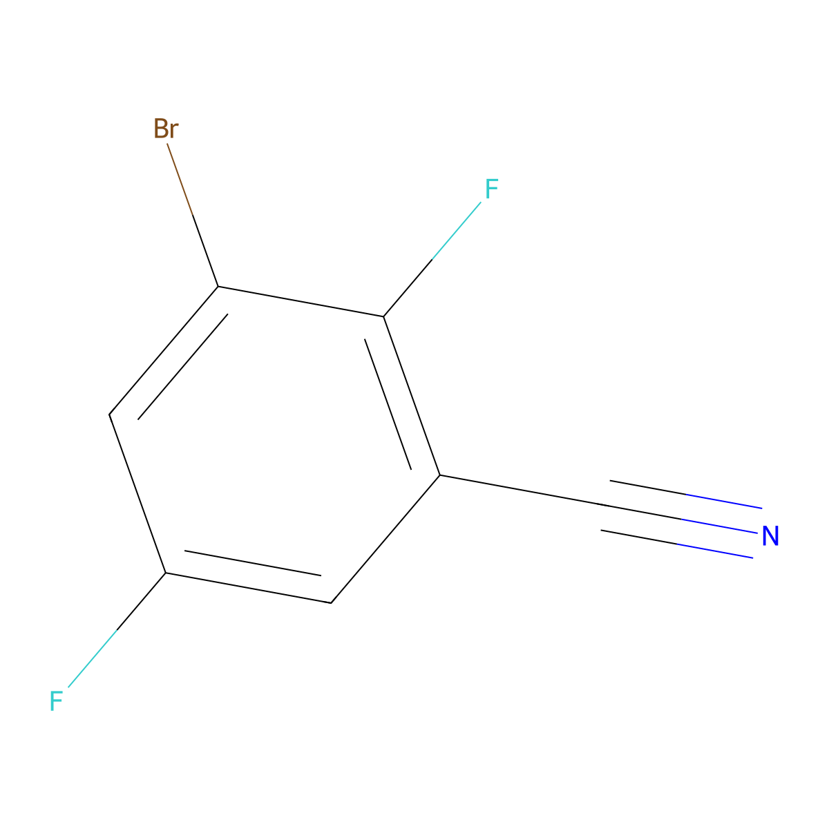 3-Bromo-2,5-difluorobenzonitrile molecular structure, CAS 1638487-41-8