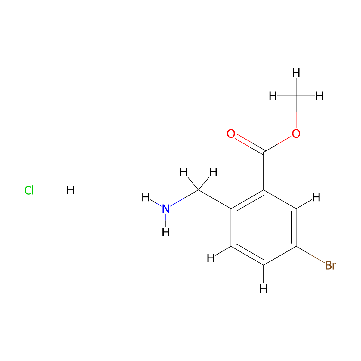 Methyl 2-(aminomethyl)-5-bromobenzoate hydrochloride molecular structure, CAS 1638487-45-2