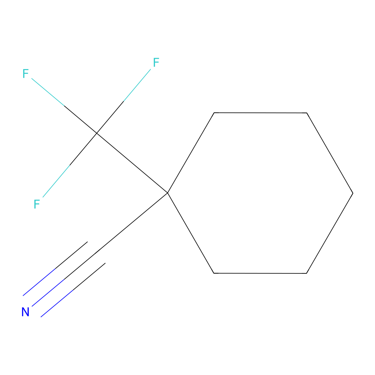 1-(Trifluoromethyl)cyclohexane-1-carbonitrile molecular structure, CAS 1638519-58-0