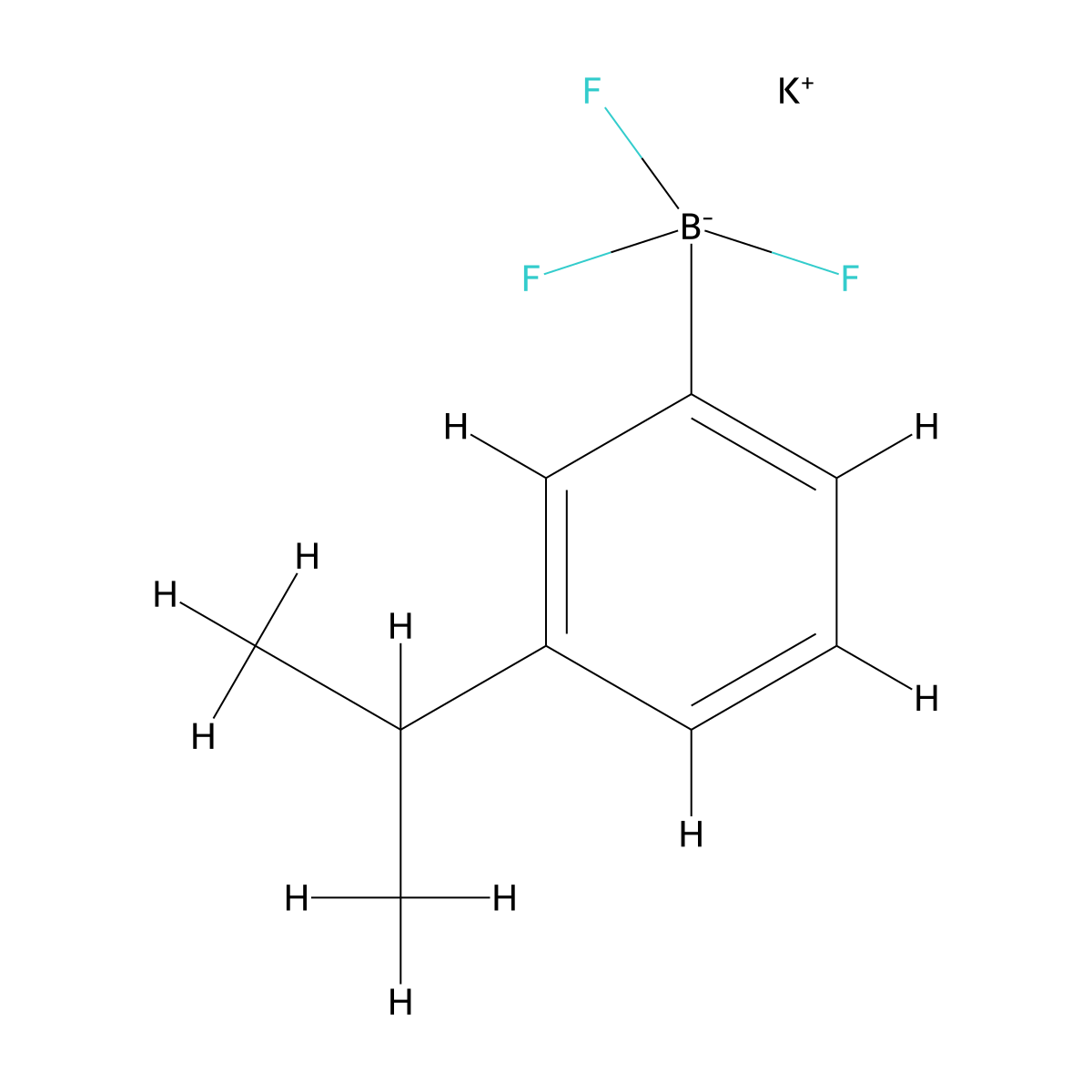 Potassium trifluoro[3-(propan-2-yl)phenyl]boranuide molecular structure, CAS 1638533-84-2