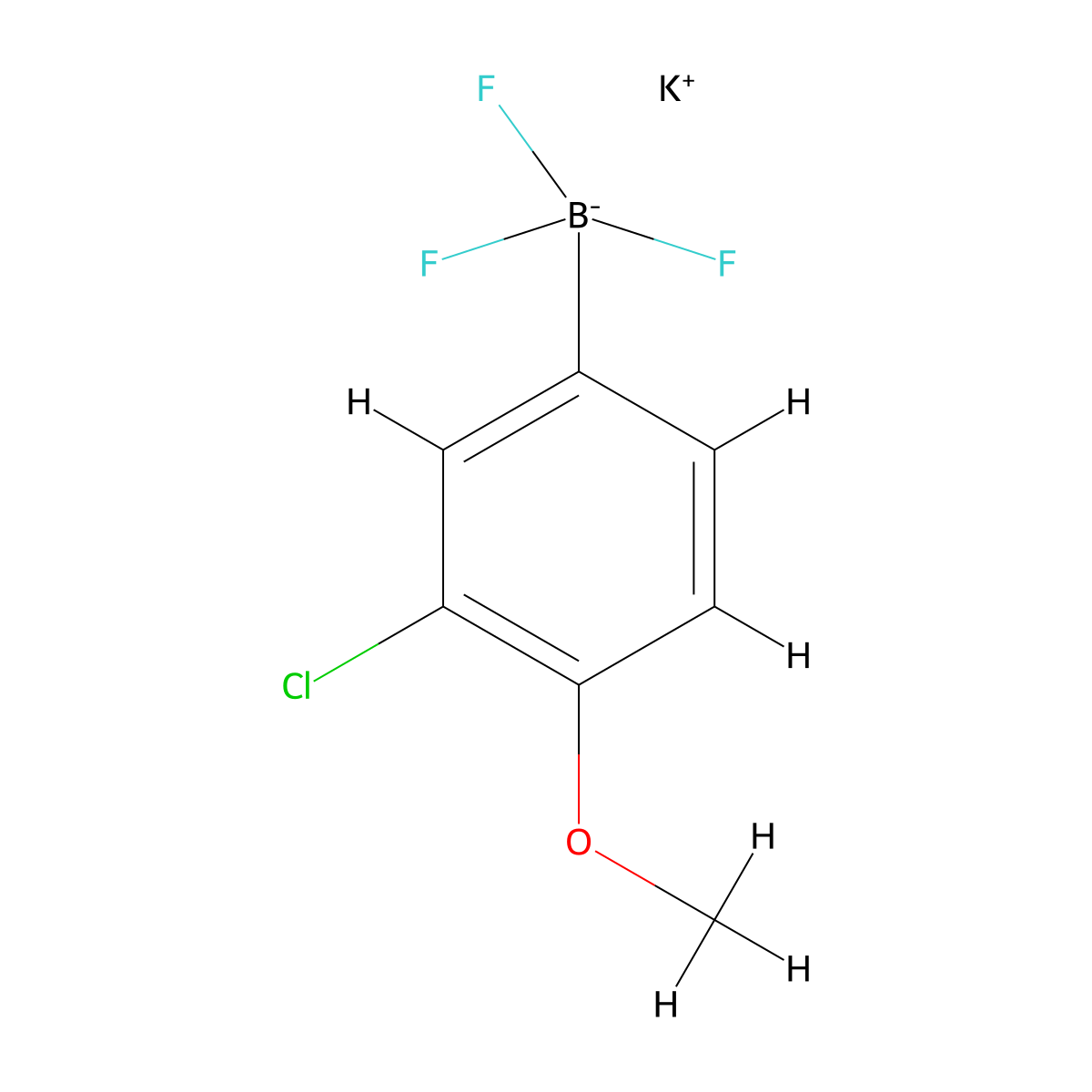 Potassium (3-chloro-4-methoxyphenyl)trifluoroboranuide molecular structure, CAS 1638533-86-4