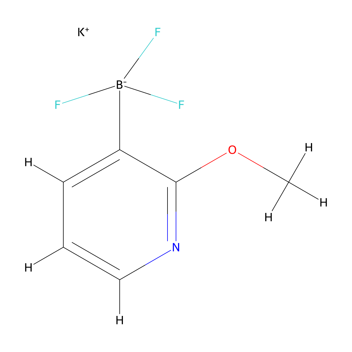 Potassium trifluoro(2-methoxypyridin-3-YL)boranuide molecular structure, CAS 1638533-87-5