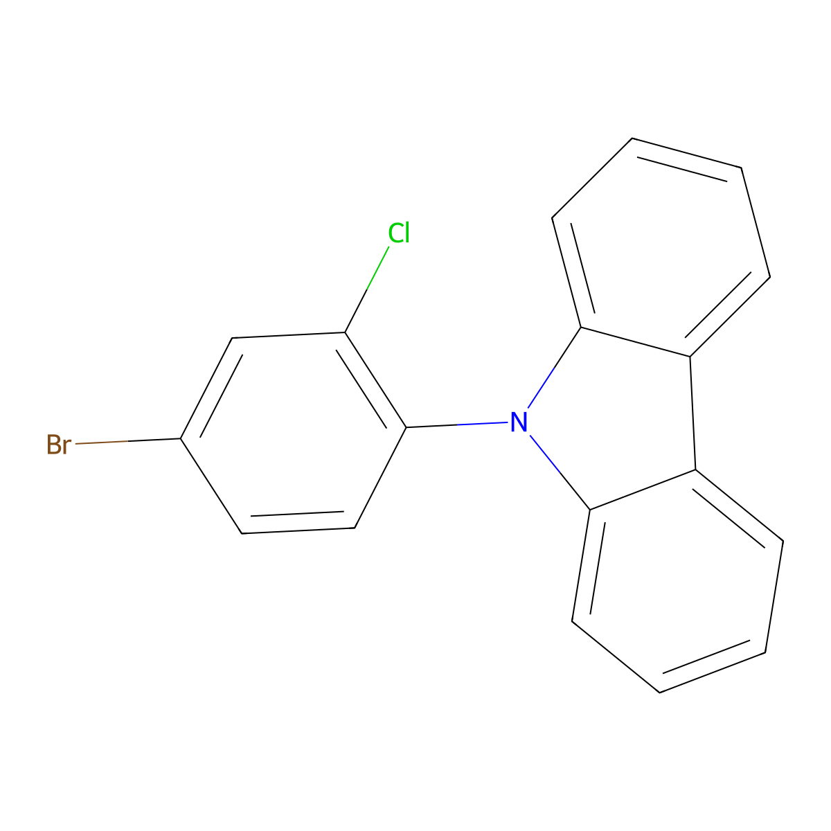 9-(4-Bromo-2-chlorophenyl)-9H-carbazole molecular structure, CAS 1638533-93-3