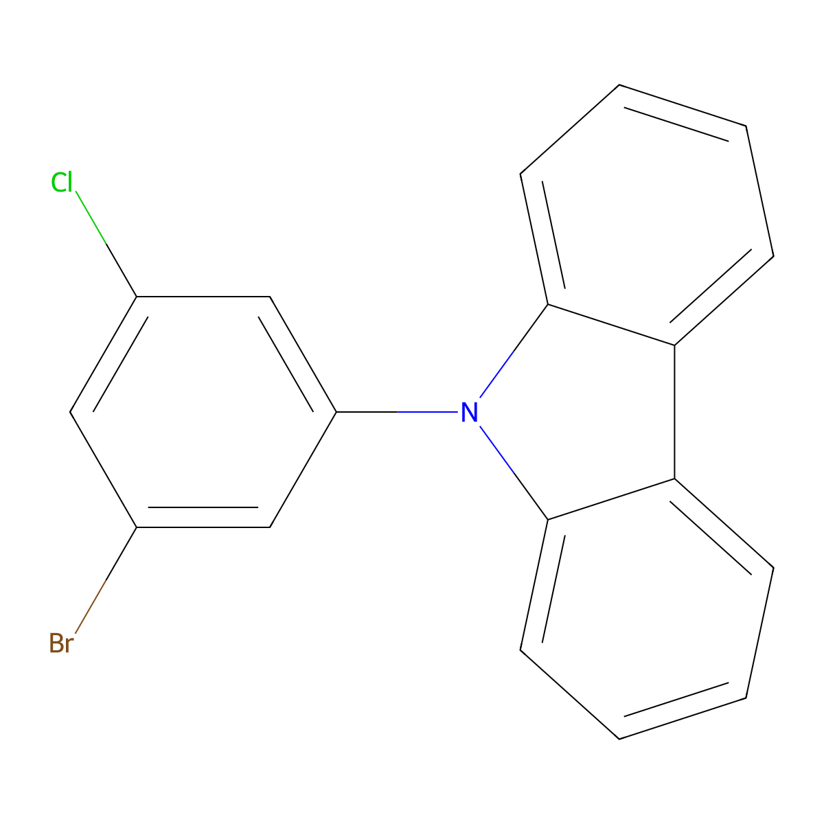 9-(3-Bromo-5-chlorophenyl)-9H-carbazole molecular structure, CAS 1638533-94-4