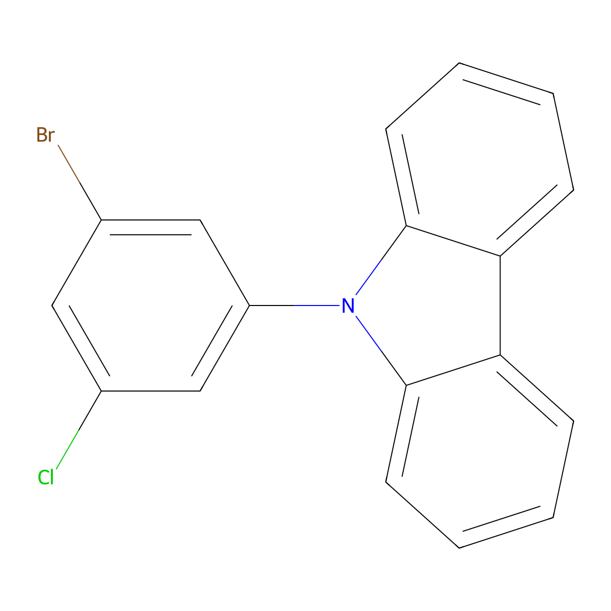 9-(3-Bromo-5-chlorophenyl)-9H-carbazole molecular structure, CAS 1638533-94-4