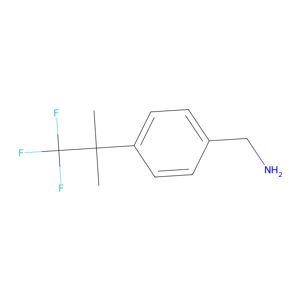 [4-(1,1,1-Trifluoro-2-methylpropan-2-yl)phenyl]methanamine molecular structure, CAS 1638534-19-6