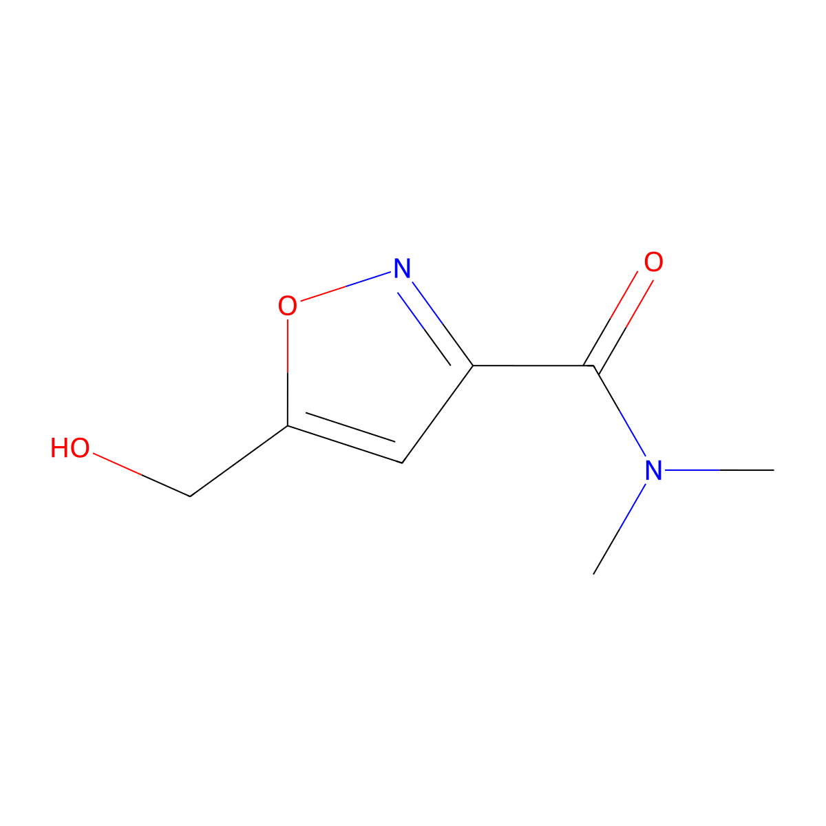 5-(hydroxymethyl)-N,N-dimethyl-1,2-oxazole-3-carboxamide molecular structure, CAS 1638535-29-1