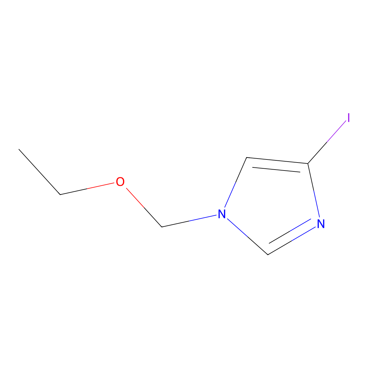 1-(ethoxymethyl)-4-iodo-1H-imidazole molecular structure, CAS 163854-61-3