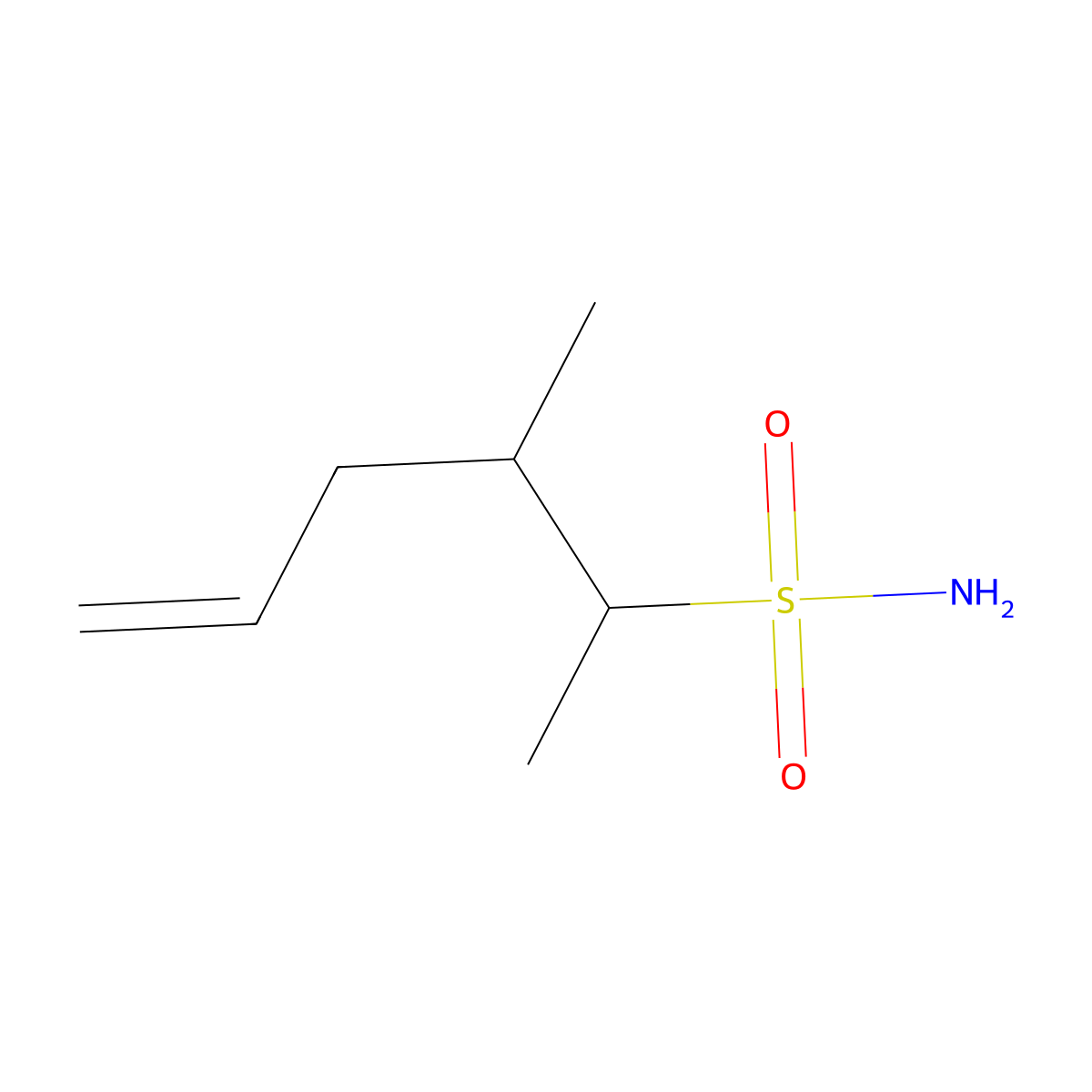 (2R,3S)-3-methylhex-5-ene-2-sulfonamide molecular structure, CAS 1638587-36-6