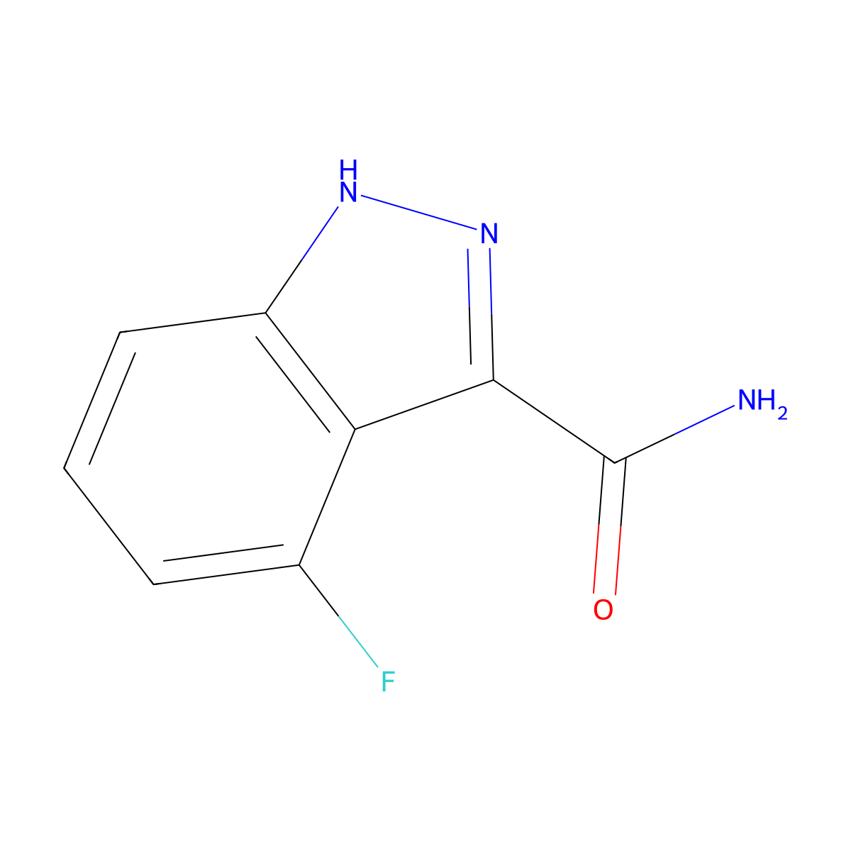 4-Fluoro-1H-indazole-3-carboxamide molecular structure, CAS 1638591-45-3
