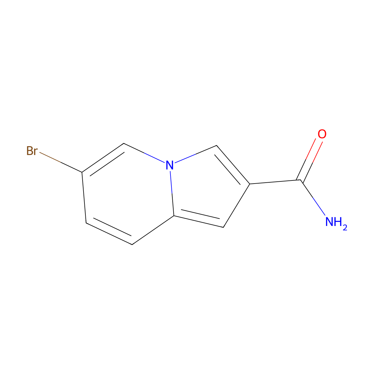 6-Bromoindolizine-2-carboxamide molecular structure, CAS 1638591-50-0
