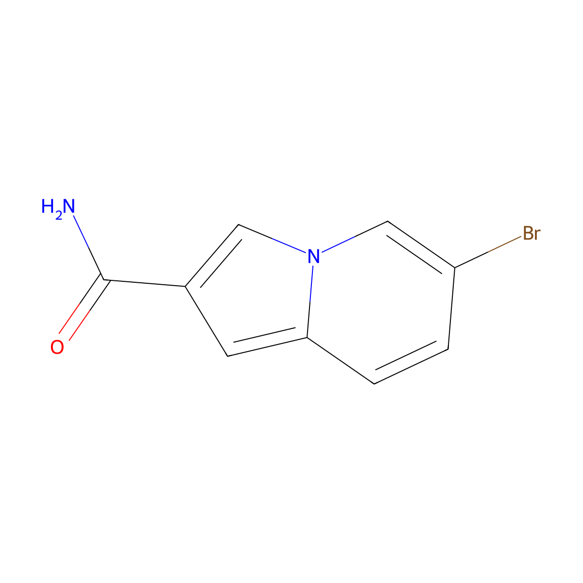 6-Bromoindolizine-2-carboxamide molecular structure, CAS 1638591-50-0