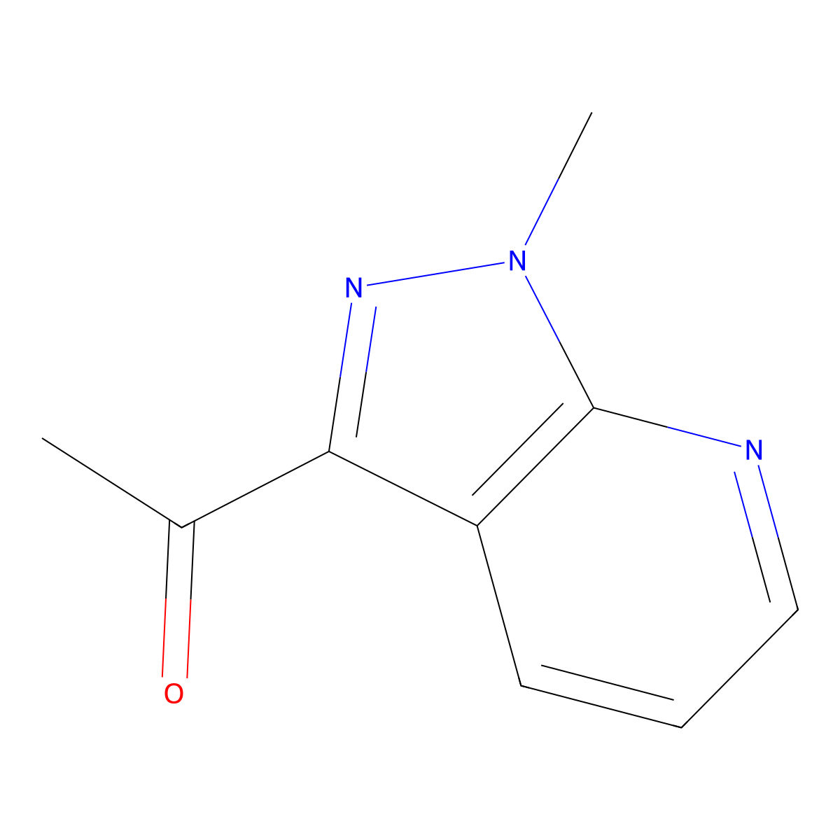 1-(1-Methyl-1H-pyrazolo[3,4-b]pyridin-3-yl)ethan-1-one molecular structure, CAS 1638593-63-1
