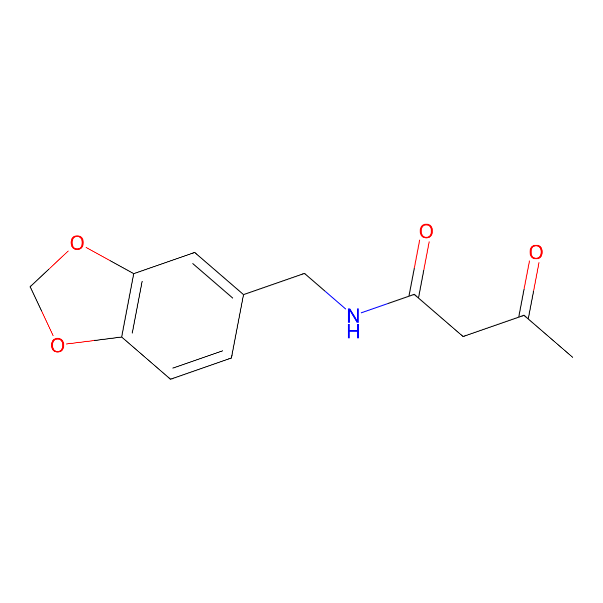 n-(1,3-Benzodioxol-5-ylmethyl)-3-oxobutanamide molecular structure, CAS 16386-35-9