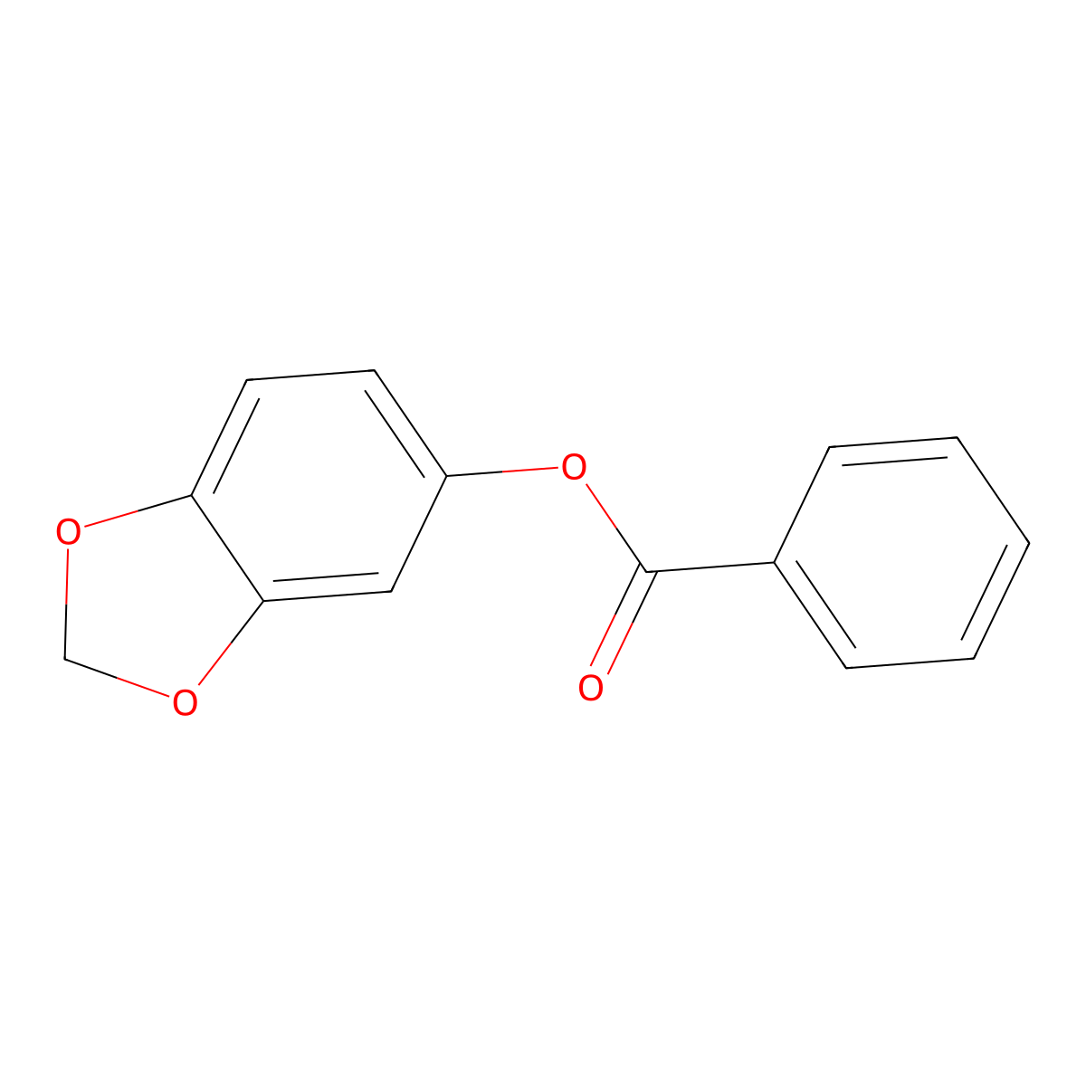 Sesamol benzoate molecular structure, CAS 16386-46-2