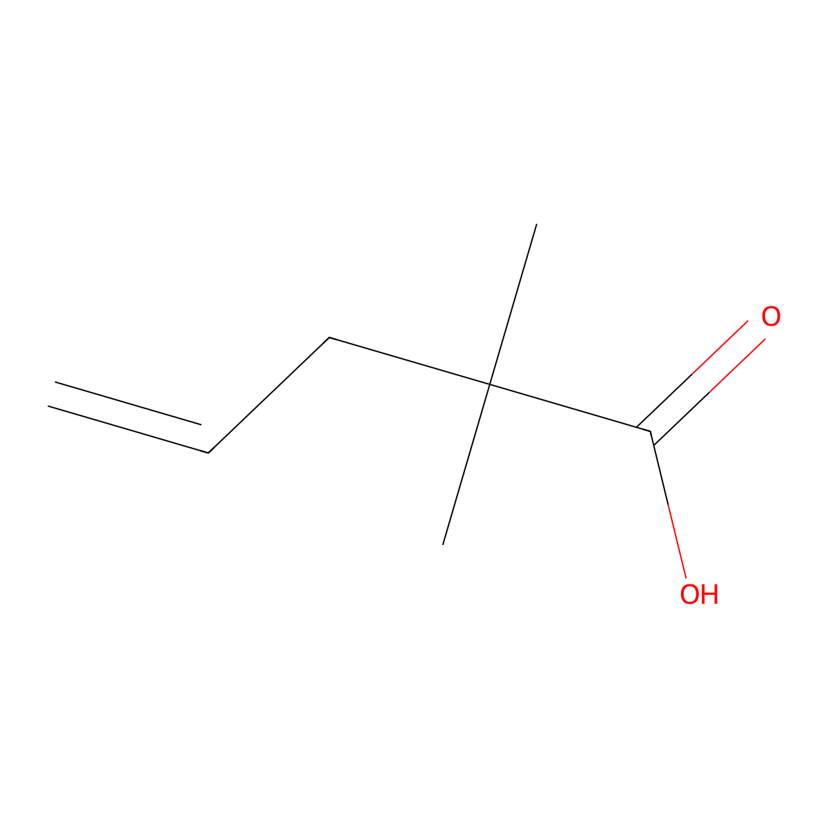 2,2-Dimethyl-4-pentenoic acid molecular structure, CAS 16386-93-9
