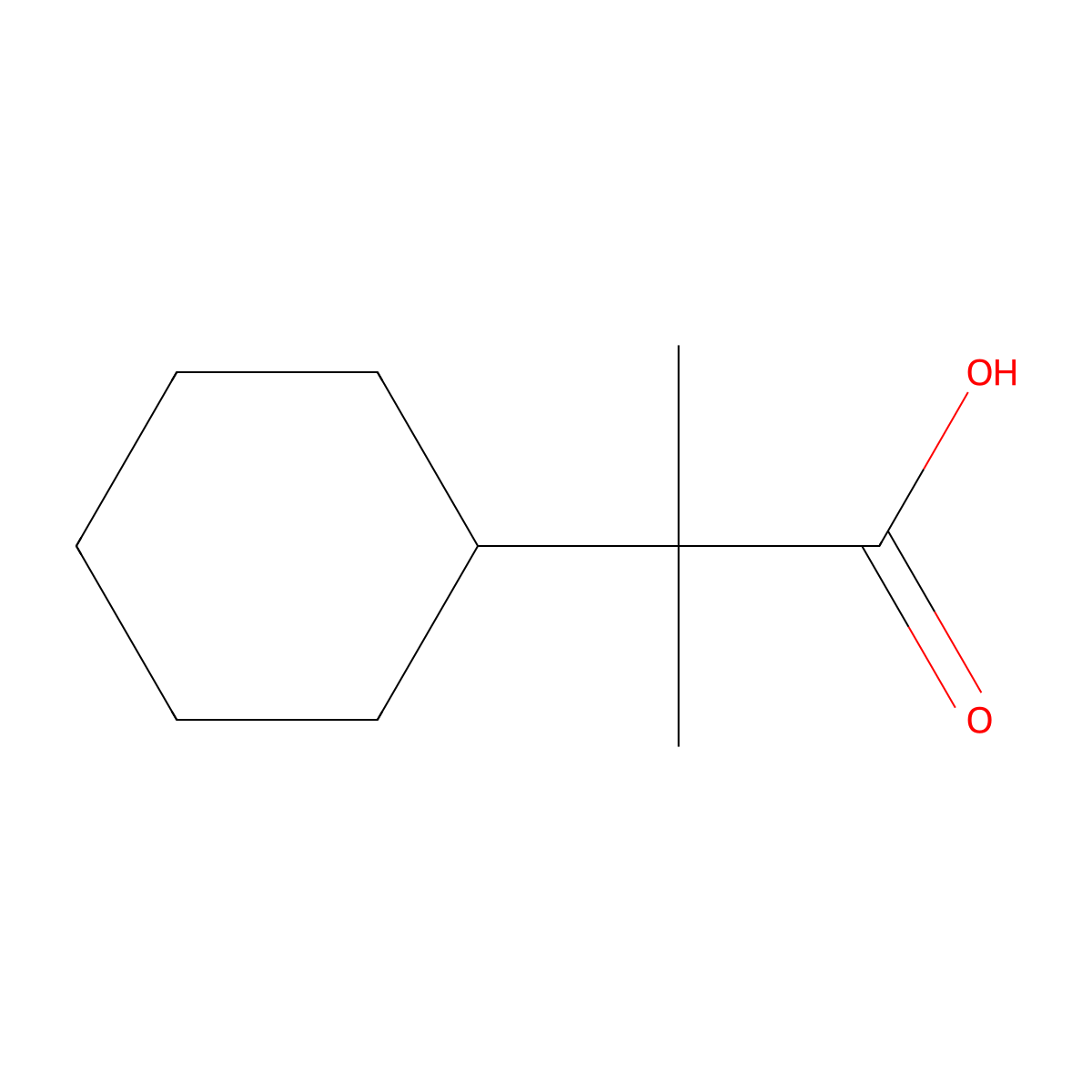 Cyclohexaneacetic acid, alpha,alpha-dimethyl- molecular structure, CAS 16386-97-3