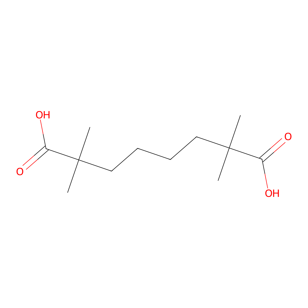 Octanedioic acid, 2,2,7,7-tetramethyl- molecular structure, CAS 16386-99-5