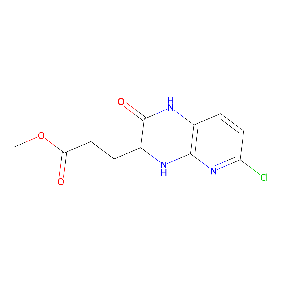 (S)-Methyl 3-(6-chloro-2-oxo-1,2,3,4-tetrahydropyrido[2,3-b]pyrazin-3-yl)propanoate molecular structure, CAS 1638603-92-5