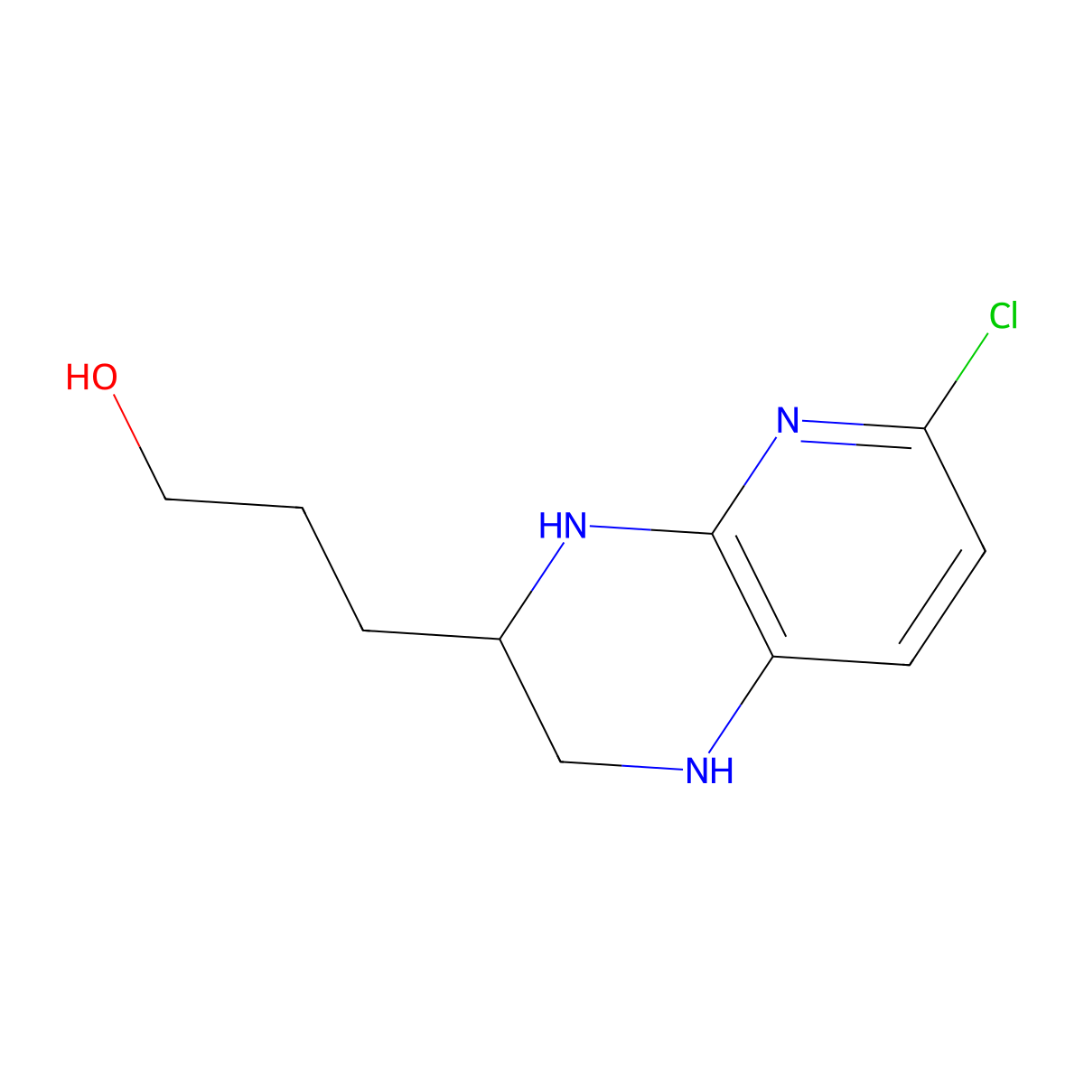 (S)-3-(6-Chloro-1,2,3,4-tetrahydropyrido[2,3-b]pyrazin-3-yl)propan-1-ol molecular structure, CAS 1638603-93-6