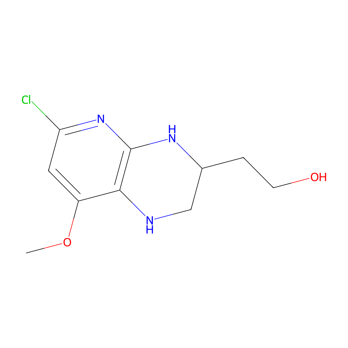 (S)-2-(6-Chloro-8-methoxy-1,2,3,4-tetrahydropyrido[2,3-b]pyrazin-3-yl)ethanol molecular structure, CAS 1638604-08-6