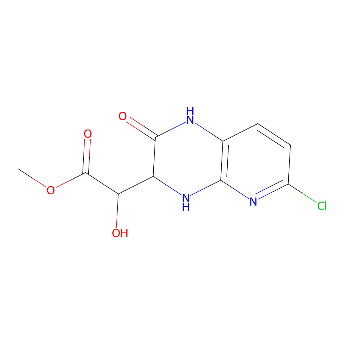 (S)-Methyl 2-((S)-6-chloro-2-oxo-1,2,3,4-tetrahydropyrido[2,3-b]pyrazin-3-yl)-2-hydroxyacetate molecular structure, CAS 1638604-14-4