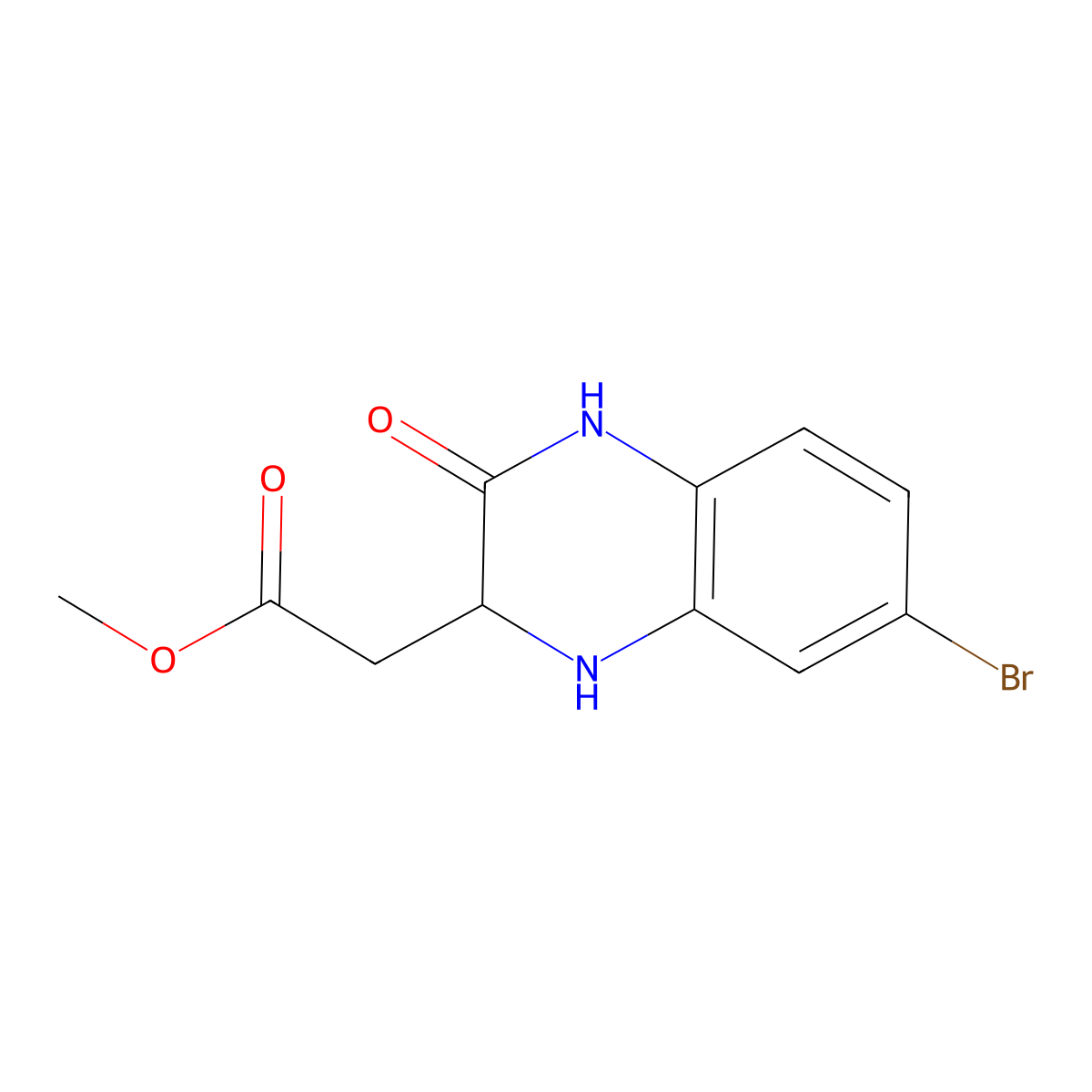 (S)-Methyl 2-(7-bromo-3-oxo-1,2,3,4-tetrahydroquinoxalin-2-yl)acetate molecular structure, CAS 1638604-45-1