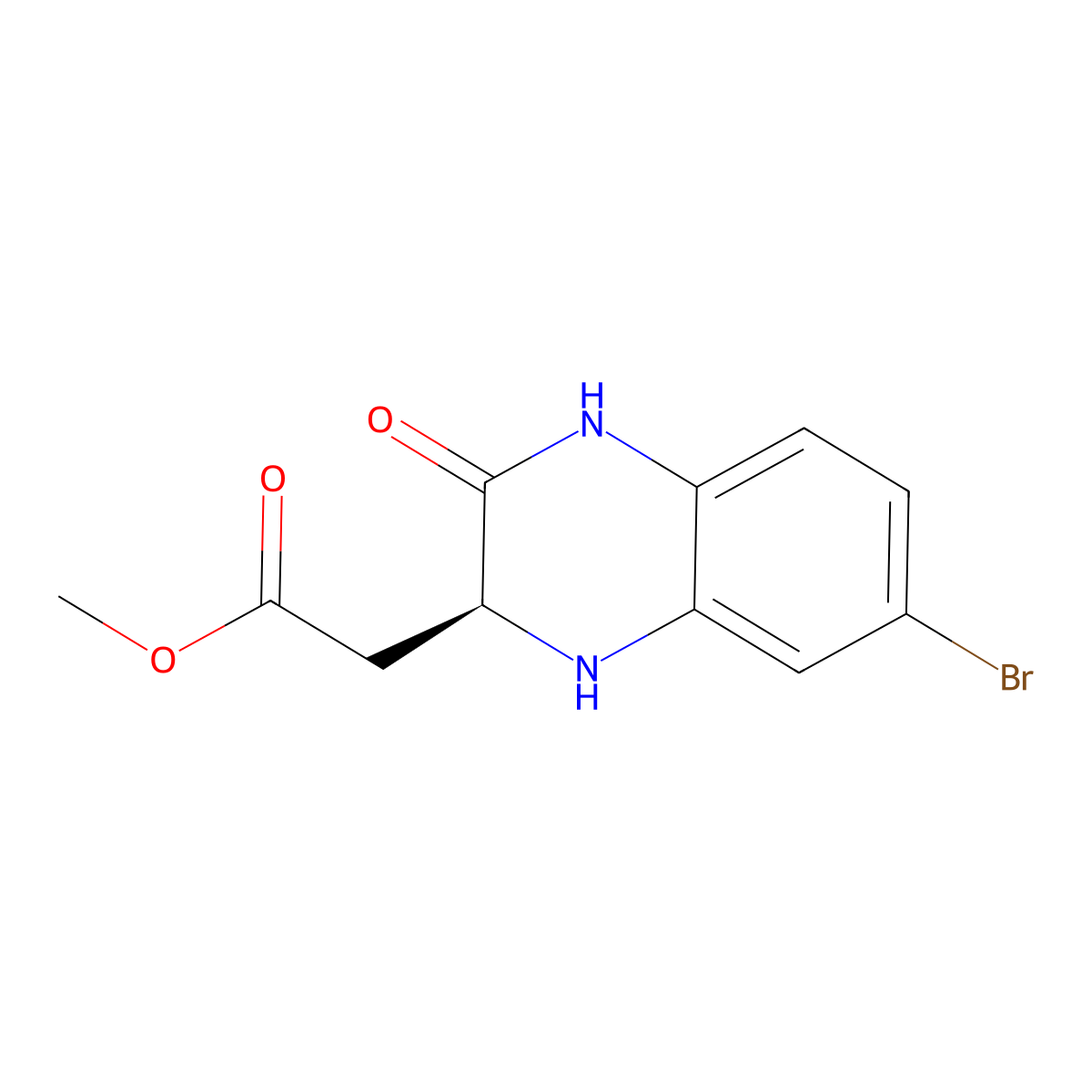 (S)-Methyl 2-(7-bromo-3-oxo-1,2,3,4-tetrahydroquinoxalin-2-yl)acetate molecular structure, CAS 1638604-45-1