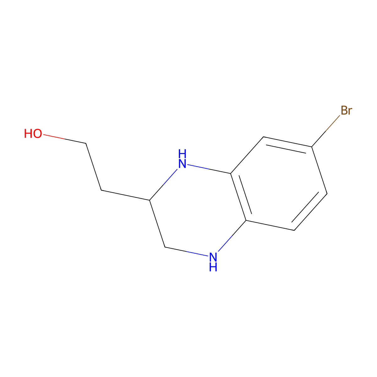 (S)-2-(7-Bromo-1,2,3,4-tetrahydroquinoxalin-2-yl)ethanol molecular structure, CAS 1638604-46-2