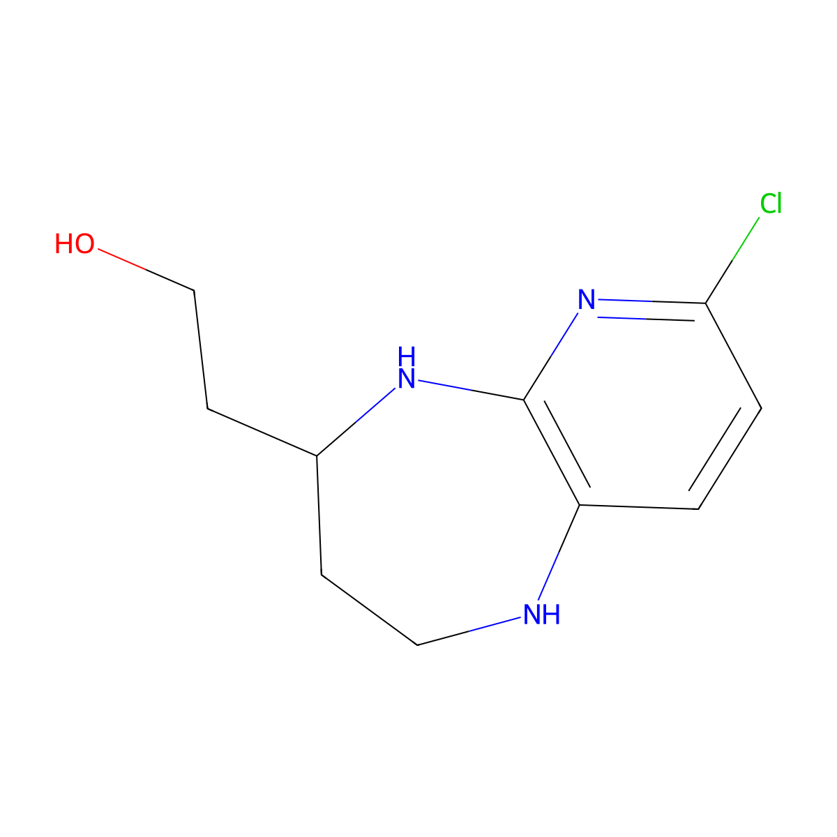 2-(7-Chloro-2,3,4,5-tetrahydro-1H-pyrido[2,3-b][1,4]diazepin-4-yl)ethanol molecular structure, CAS 1638604-53-1