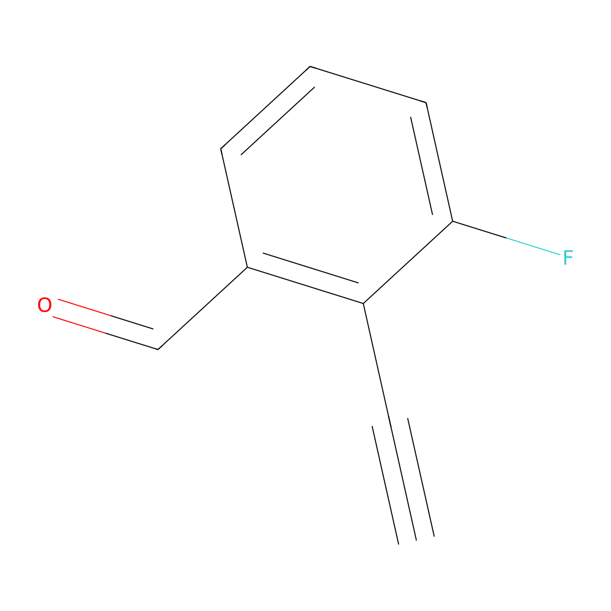 2-Ethynyl-3-fluorobenzaldehyde molecular structure, CAS 1638606-25-3