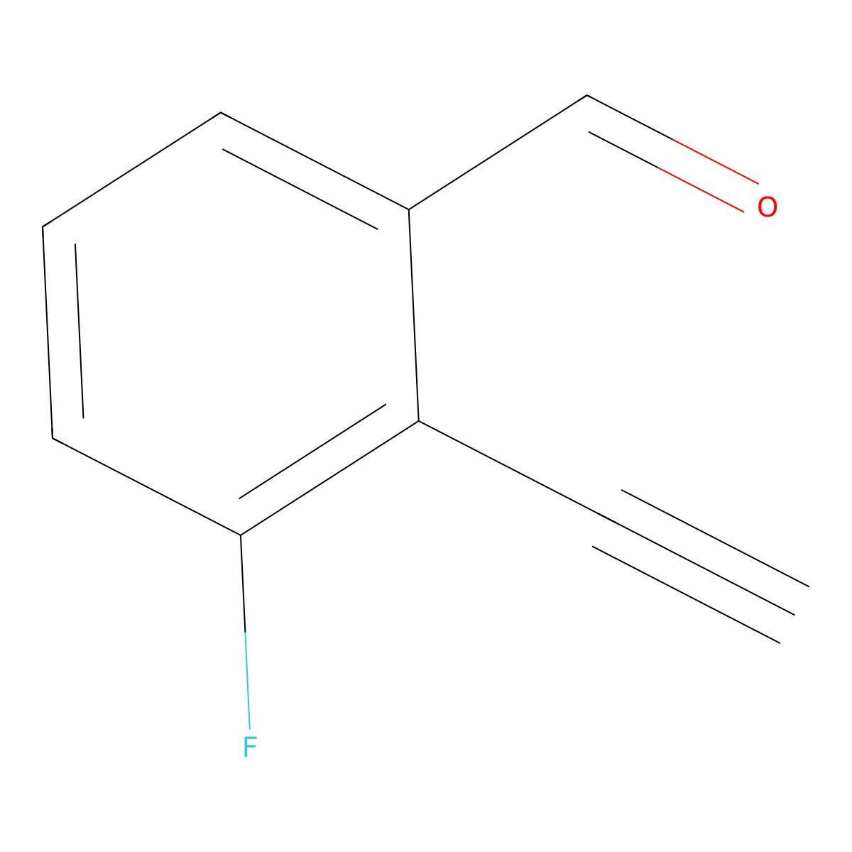 2-Ethynyl-3-fluorobenzaldehyde molecular structure, CAS 1638606-25-3