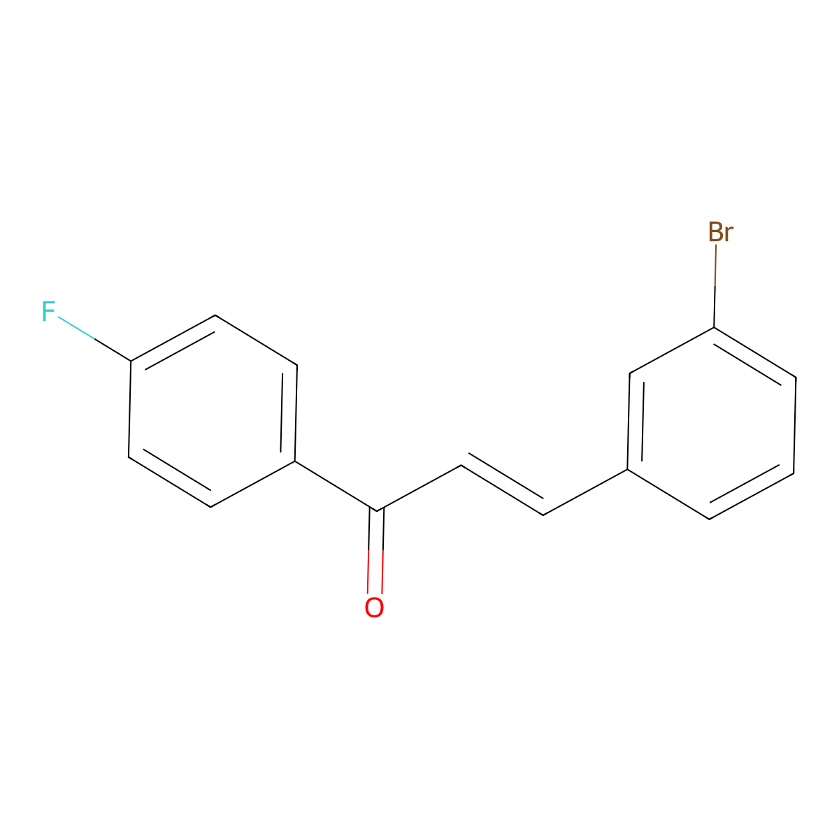 (E)-3-(3-bromophenyl)-1-(4-fluorophenyl)prop-2-en-1-one molecular structure, CAS 1638607-61-0
