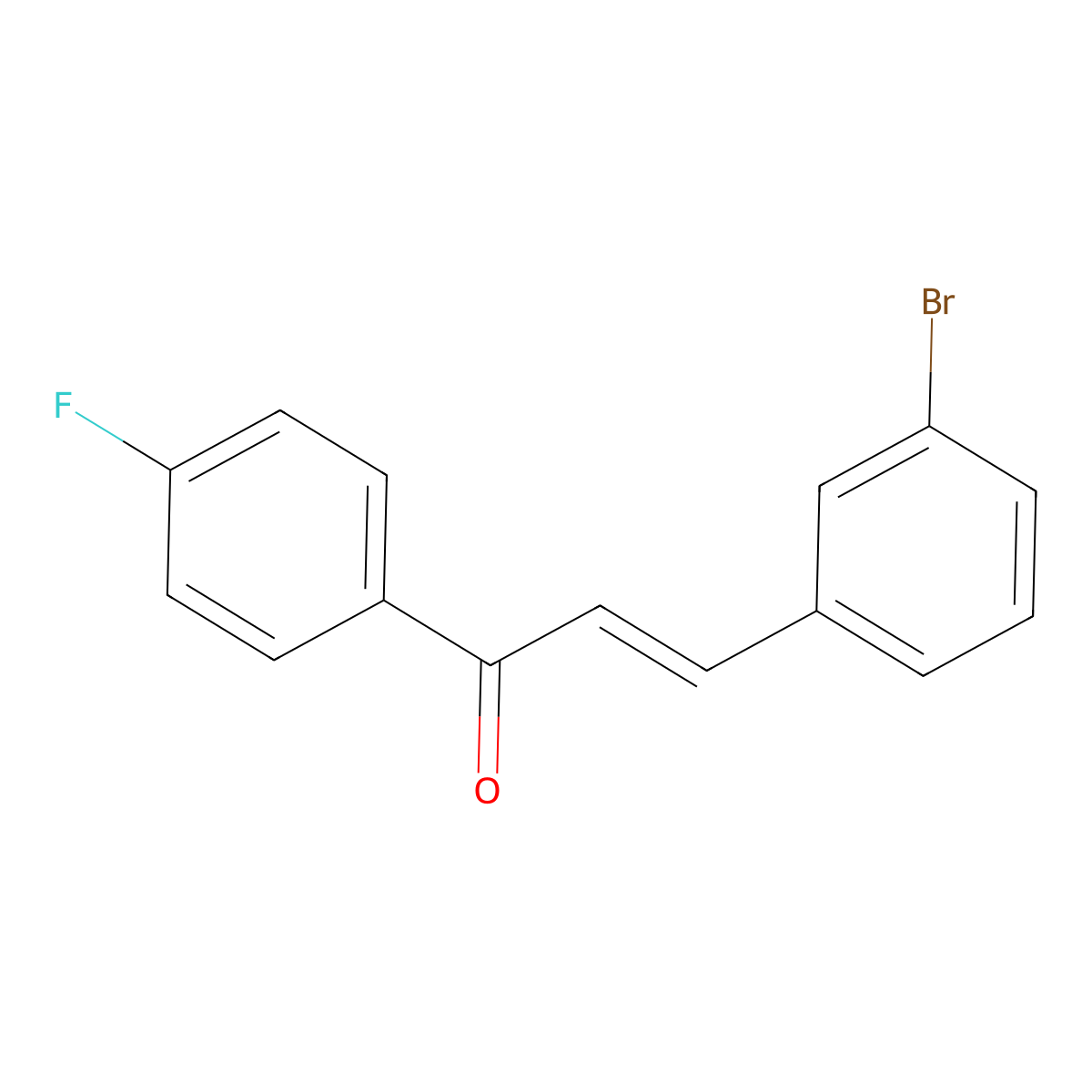 (E)-3-(3-bromophenyl)-1-(4-fluorophenyl)prop-2-en-1-one molecular structure, CAS 1638607-61-0