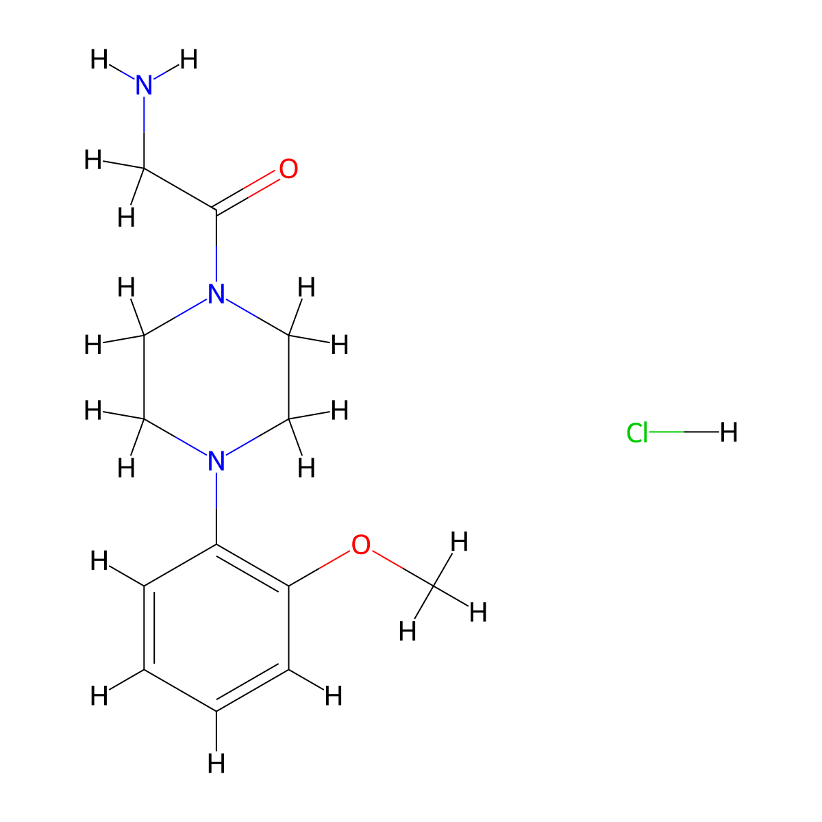 {2-[4-(2-Methoxyphenyl)piperazin-1-yl]-2-oxoethyl}amine hydrochloride molecular structure, CAS 1638612-39-1
