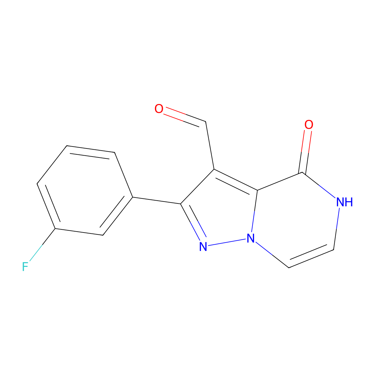 2-(3-Fluorophenyl)-4-oxo-4,5-dihydropyrazolo[1,5-a]pyrazine-3-carbaldehyde molecular structure, CAS 1638612-41-5