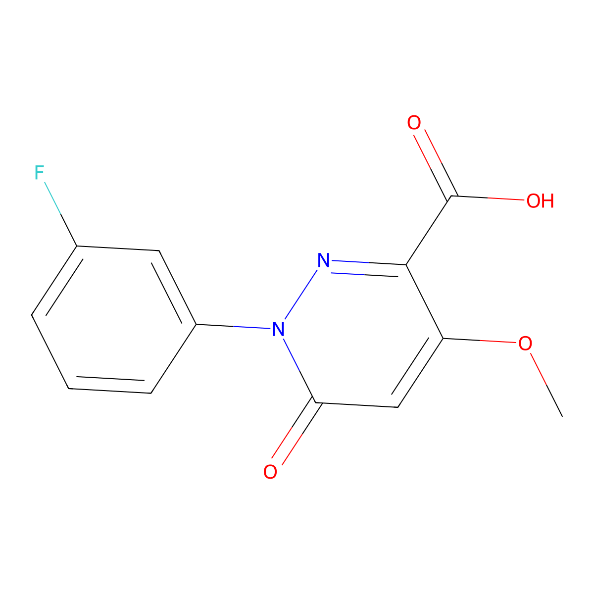 1-(3-Fluorophenyl)-4-methoxy-6-oxo-1,6-dihydropyridazine-3-carboxylic acid molecular structure, CAS 1638612-42-6