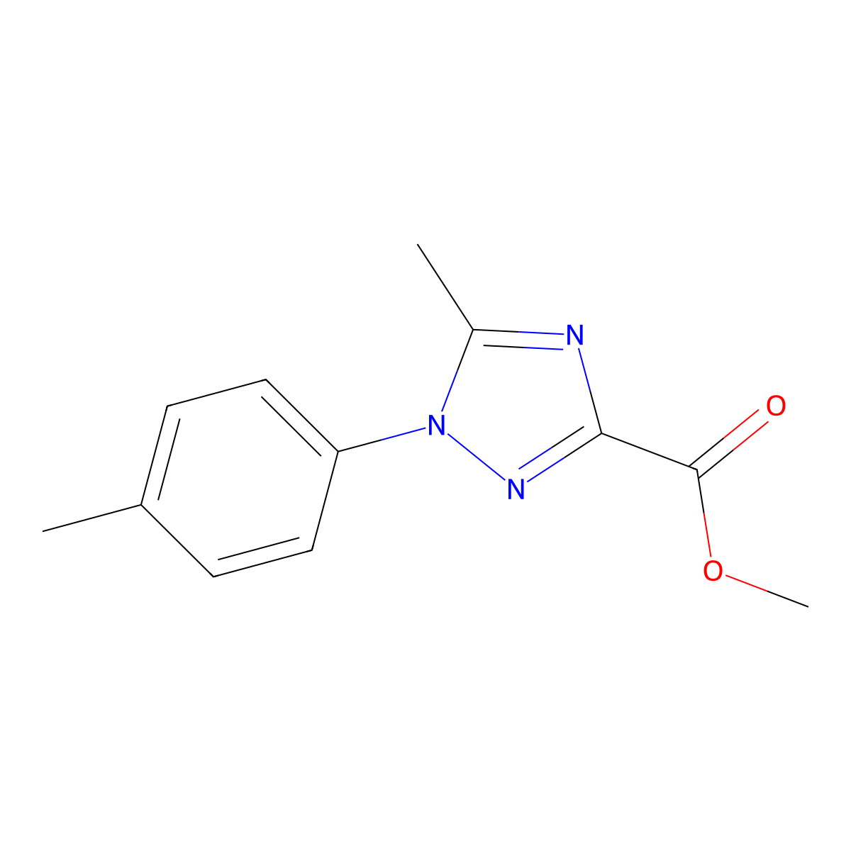 methyl 5-methyl-1-(4-methylphenyl)-1H-1,2,4-triazole-3-carboxylate molecular structure, CAS 1638612-45-9