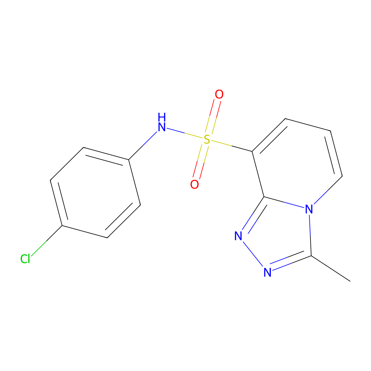 N-(4-chlorophenyl)-3-methyl[1,2,4]triazolo[4,3-a]pyridine-8-sulfonamide molecular structure, CAS 1638612-49-3